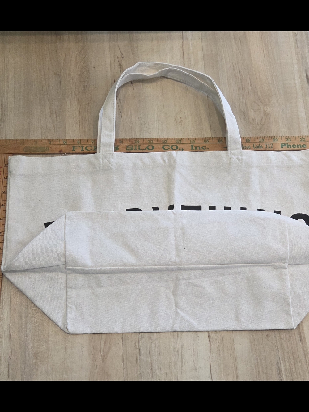 Buy One Get One Half Off White Canvas Tote Bag "EVERYTHING" Set Of 2 - Picture 3 of 5